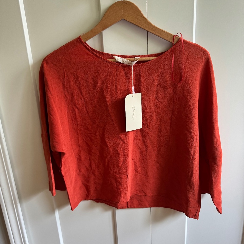 NWT ZARA 100% silk blouse